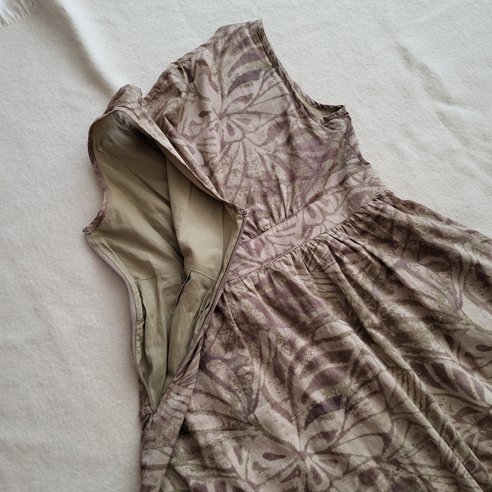 Sundance Maxi Dress Women's Size 8 Brown Fall Floral 100% Cotton Lined - Picture 14 of 16